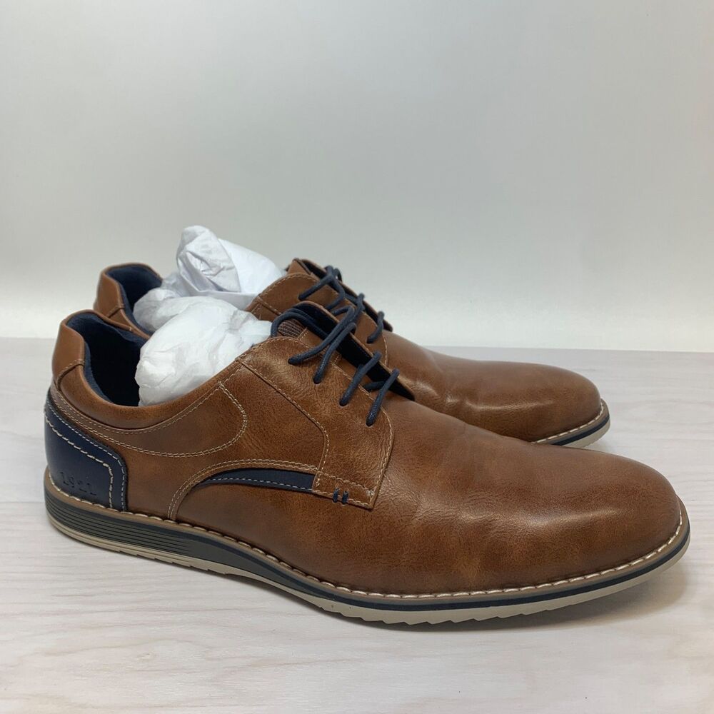 Freeman Morgan Memory Foam Men's Oxford Dress Shoes F118002 Brown Blue Size 11 M